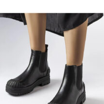 Czarne workery z gumowymi wstawkami Lange – Solea