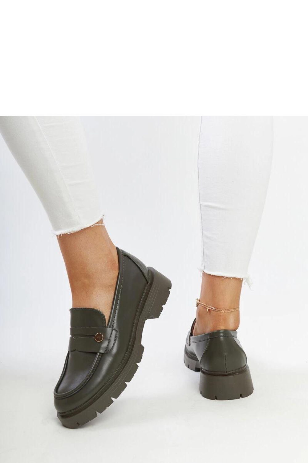 Ciemnozielone mokasyny Eko skórzane Mladenka - Solea - obrazek 4