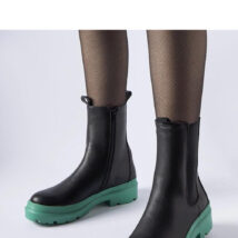 Czarne botki na zielonej podeszwie Georgette – Solea