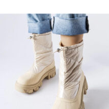 Beżowe śniegowce ze ściągaczem Cendrillon – Solea