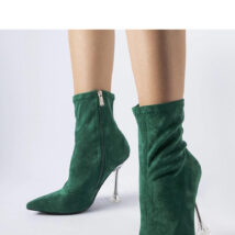 Zielone botki na ozdobnym obcasie Ferguson – Solea