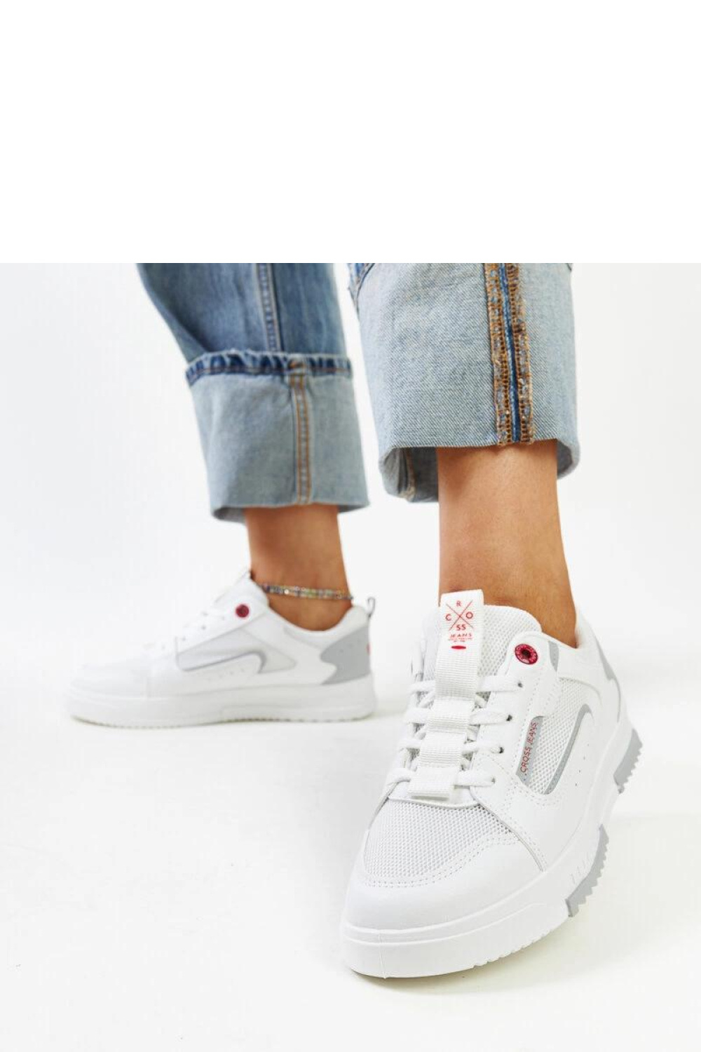 Białe sneakersy damskie CROSS JEANS - Solea - obrazek 3