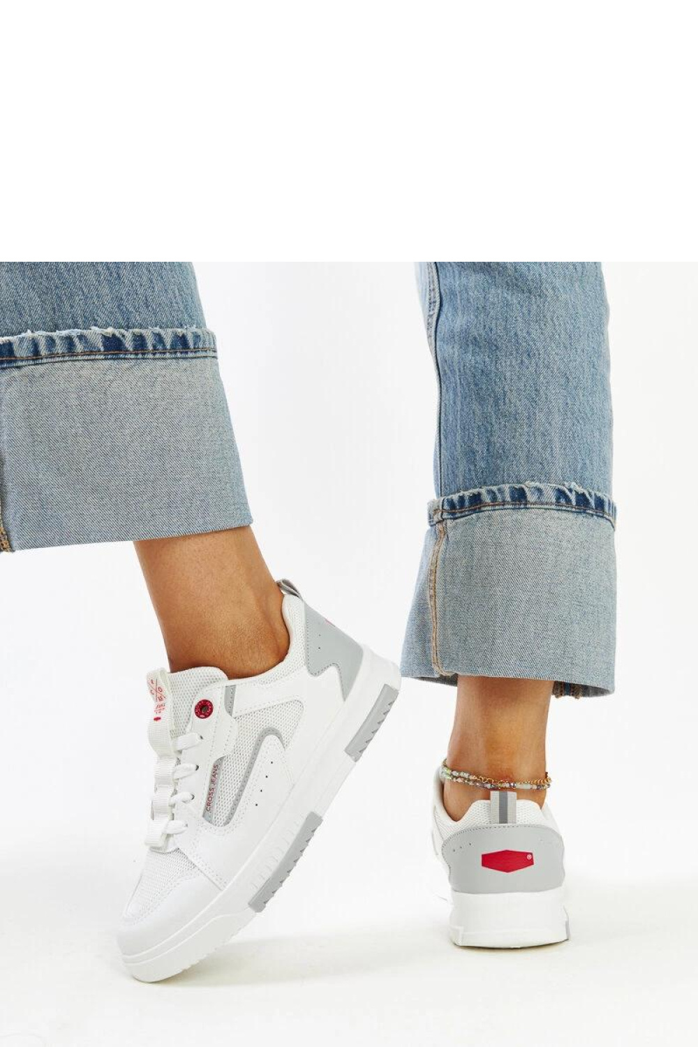 Białe sneakersy damskie CROSS JEANS - Solea - obrazek 5