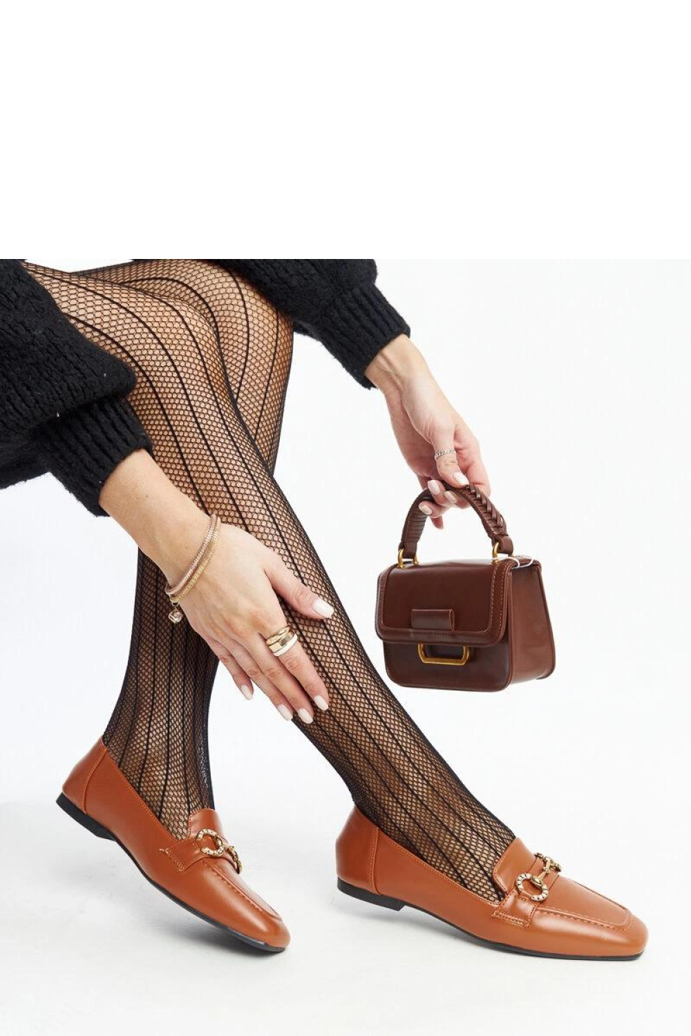 Brązowe mokasyny z klamerką Areebah - Solea - obrazek 2