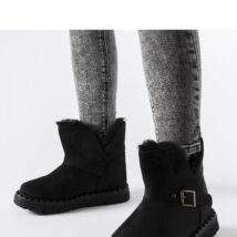 Czarne ocieplane śniegowce z wycięciem Monal – Solea