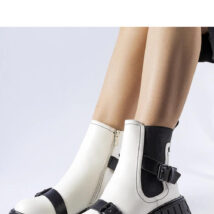 Białe botki na masywnej podeszwie Fontarine – Solea