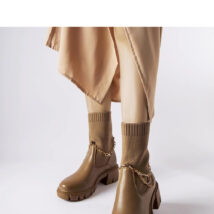 Brązowe botki z elastyczną cholewką Naser – Solea