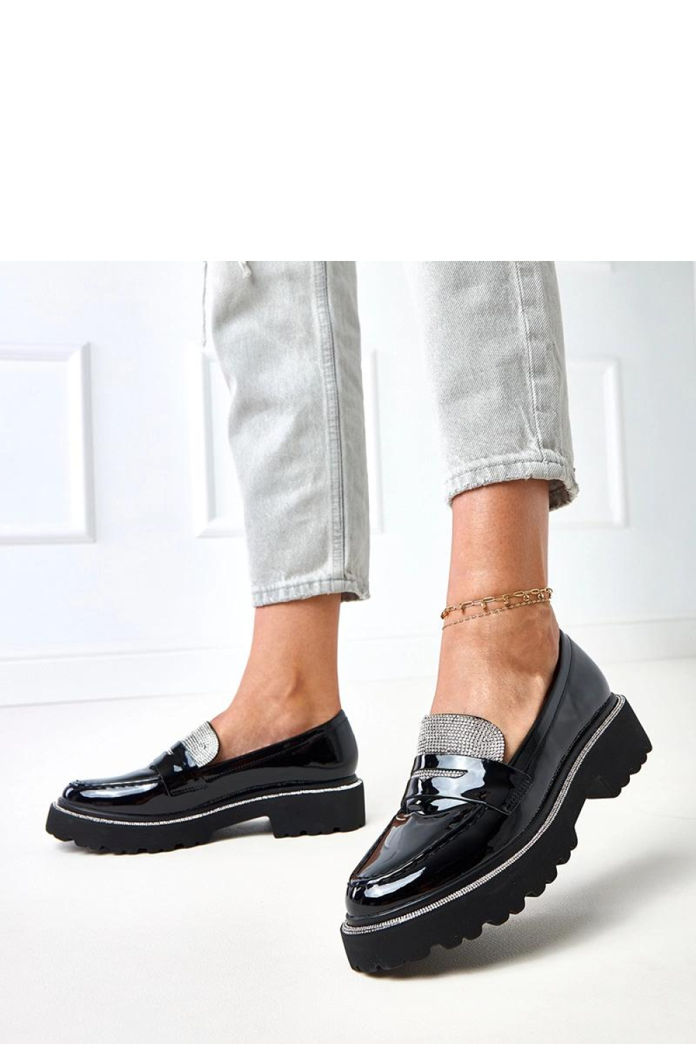 Mokasyny Model Laures 20822-8A Black Lakier - Solea - obrazek 2