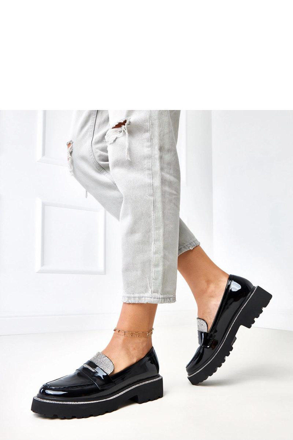 Mokasyny Model Laures 20822-8A Black Lakier - Solea - obrazek 3