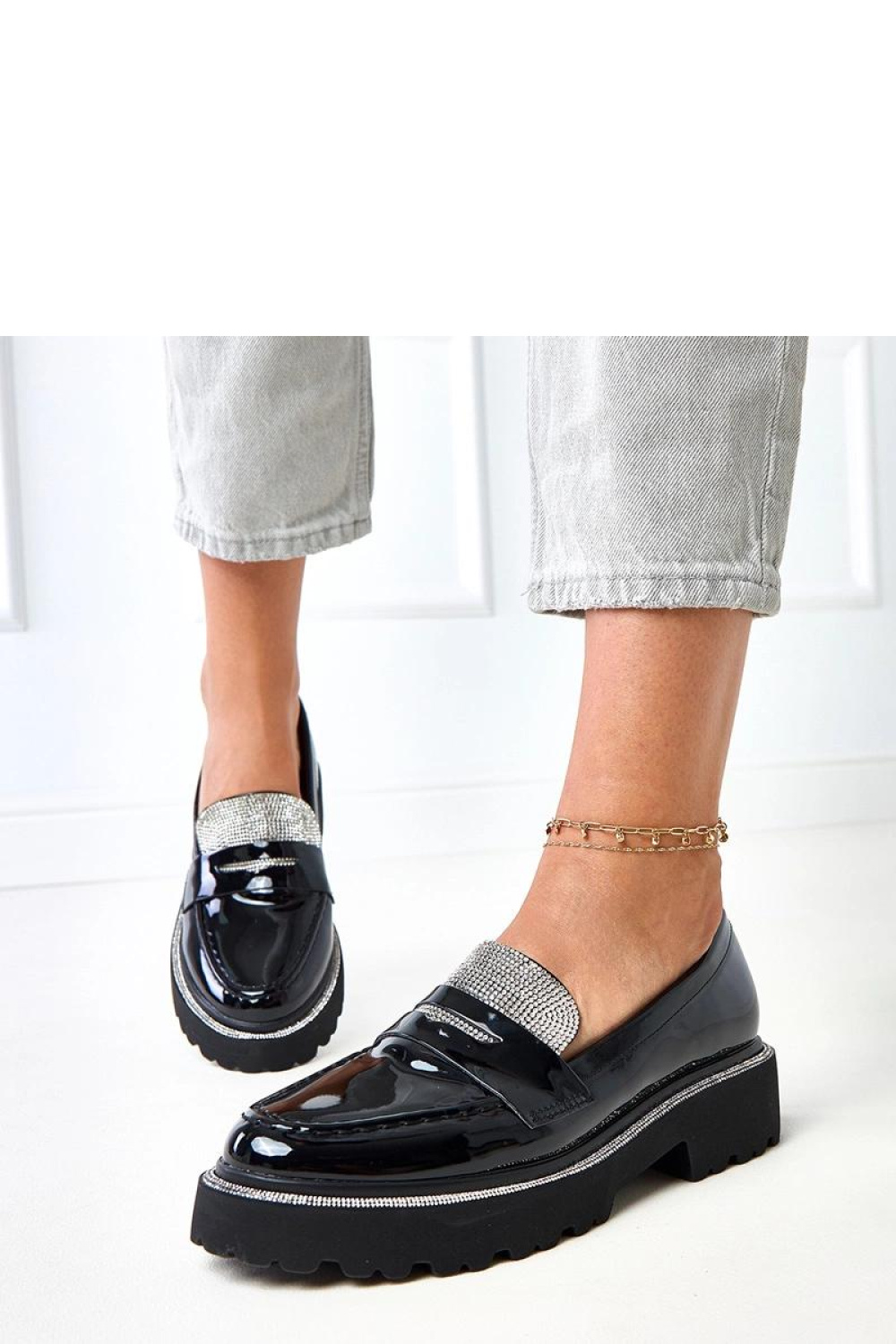 Mokasyny Model Laures 20822-8A Black Lakier - Solea - obrazek 4