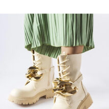 Beżowe traperki z łańcuchem Galar – Solea