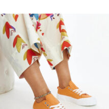 Pomarańczowe materiałowe trampki Eduarda – Solea