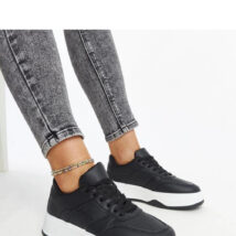 Czarne sneakersy na grubszej podeszwie Rafida – Solea