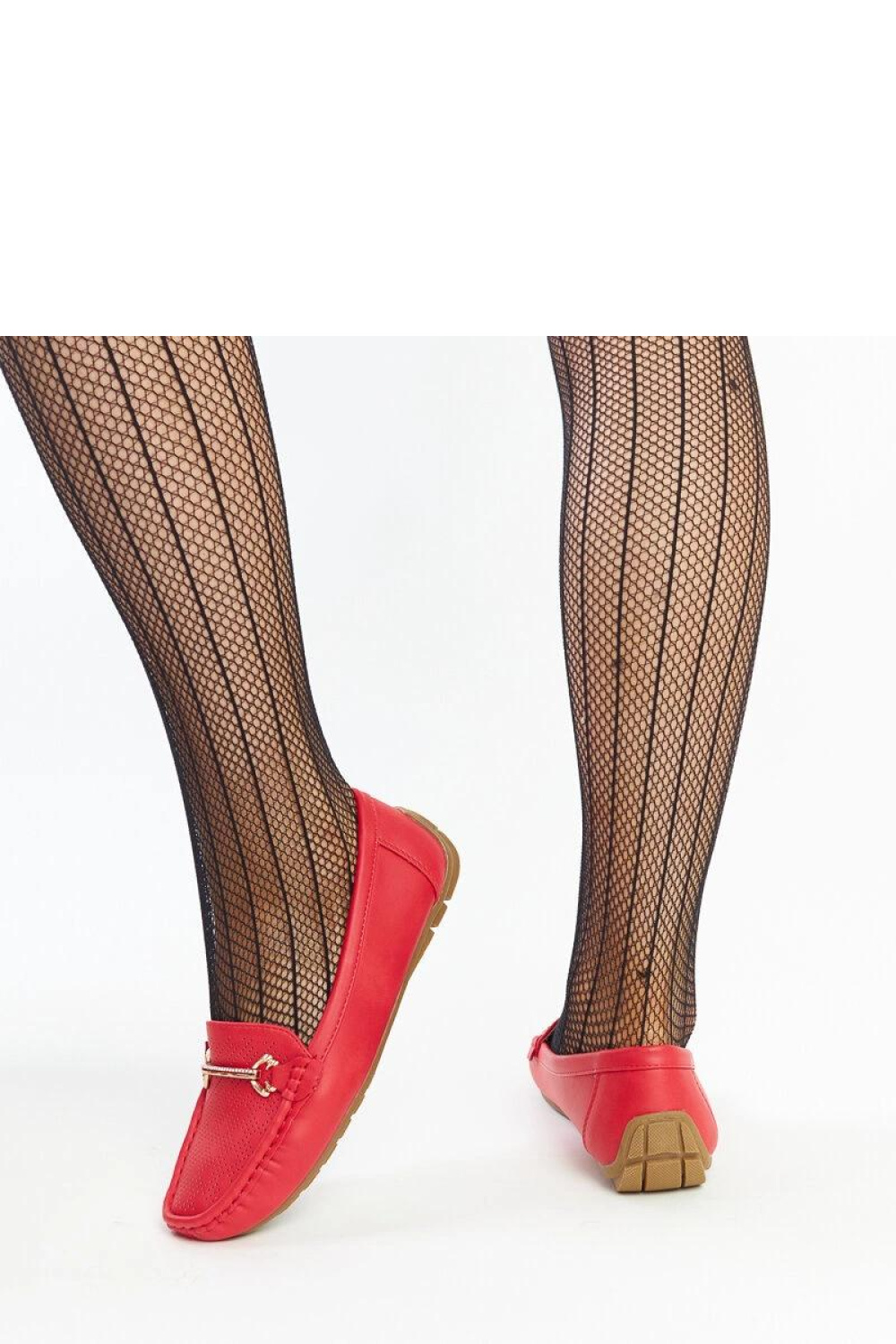 Czerwone mokasyny z ozdobną klamerką Adila - Solea - obrazek 4