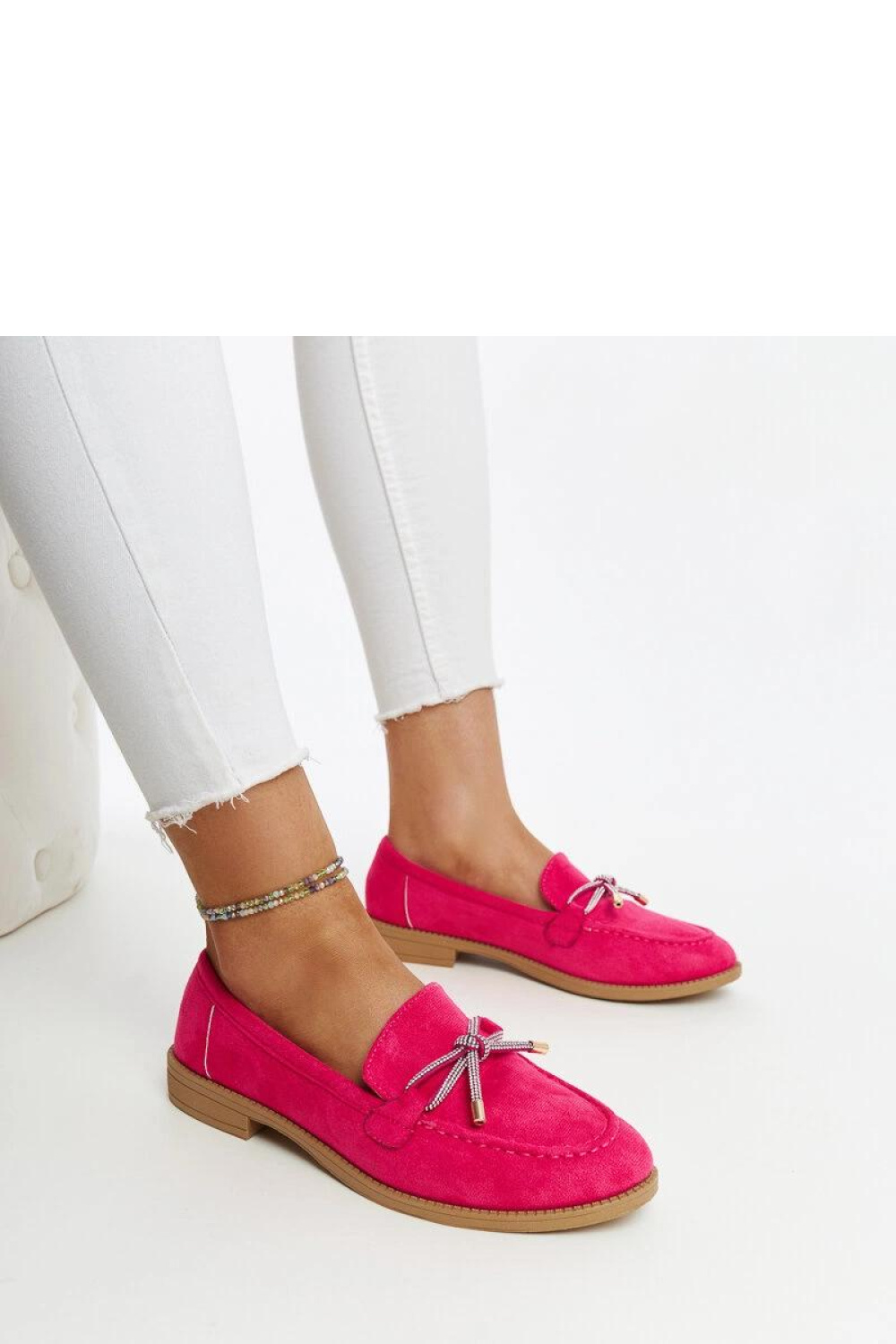 Ciemnoróżowe mokasyny z ozdobną kokardą Endike - Solea - obrazek 2