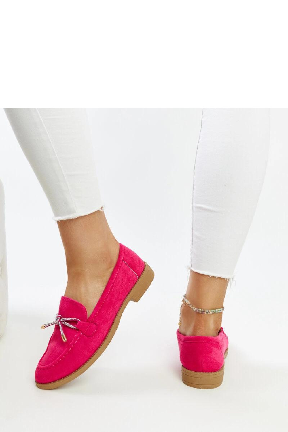 Ciemnoróżowe mokasyny z ozdobną kokardą Endike - Solea - obrazek 4