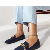 Granatowe mokasyny z łańcuszkiem Scaletta – Solea