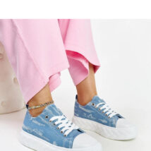 Niebieskie trampki na wysokiej platformie Almaz – Solea