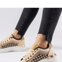 Beżowe sneakersy z brokatem Briercliff – Solea