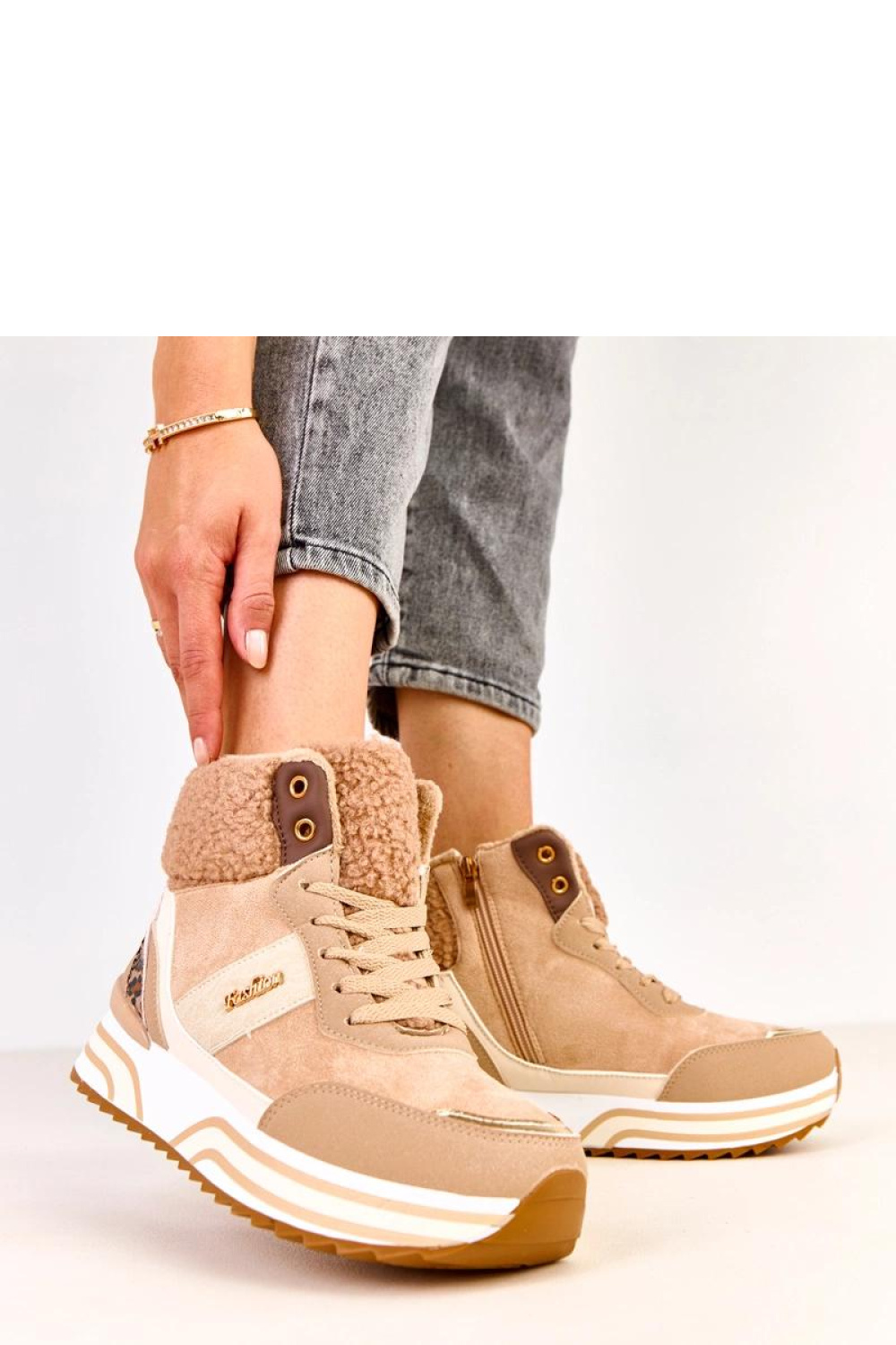 Buty Sportowe Model Mirasen EX5623-3 Dark Beige - Solea - obrazek 3