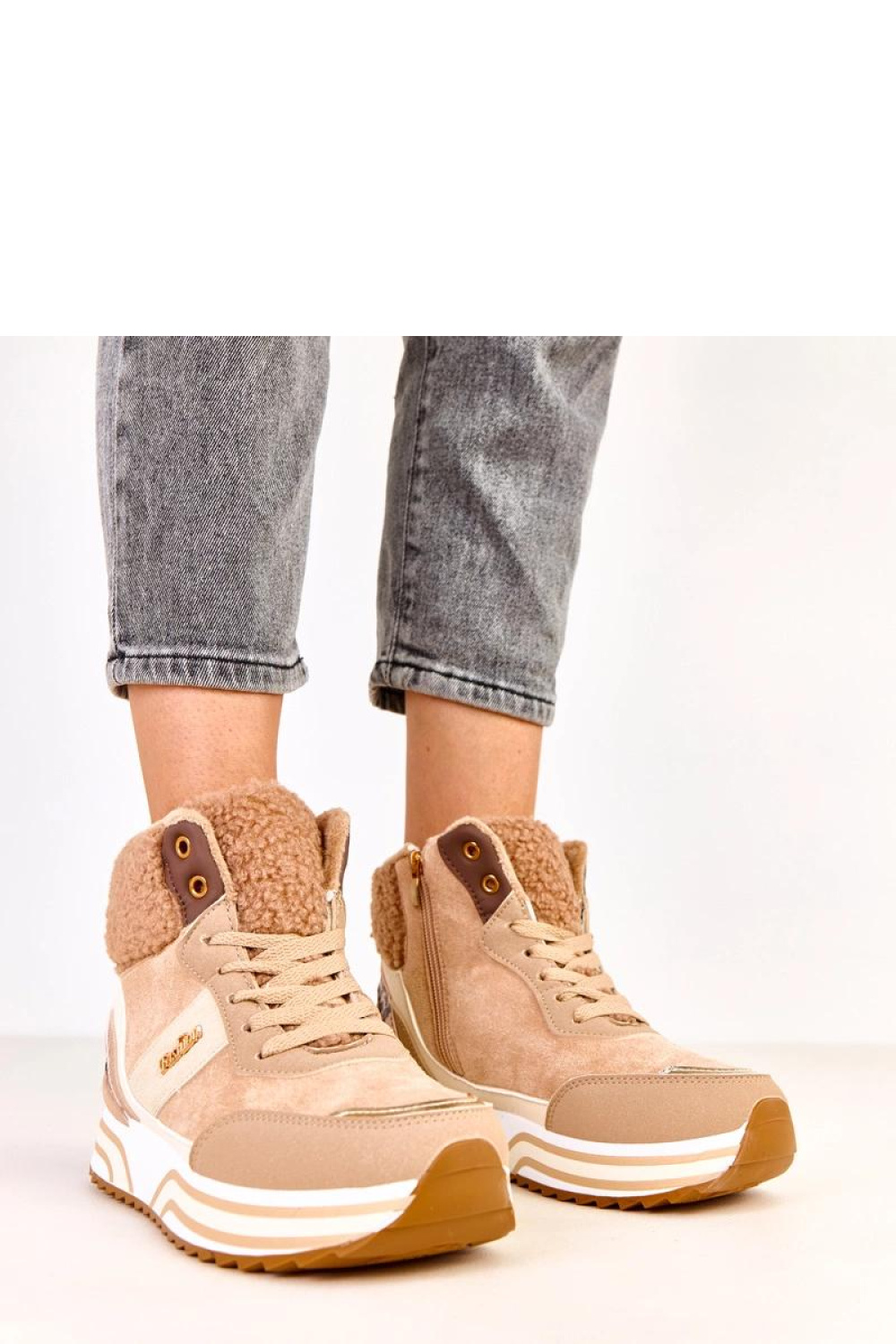 Buty Sportowe Model Mirasen EX5623-3 Dark Beige - Solea - obrazek 4