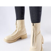 Beżowe ocieplane botki z suwakiem Baldo – Solea