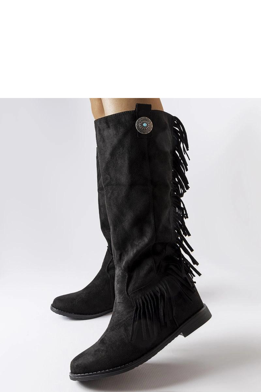 Czarne kozaki na krytej koturnie Lecore - Solea - obrazek 2