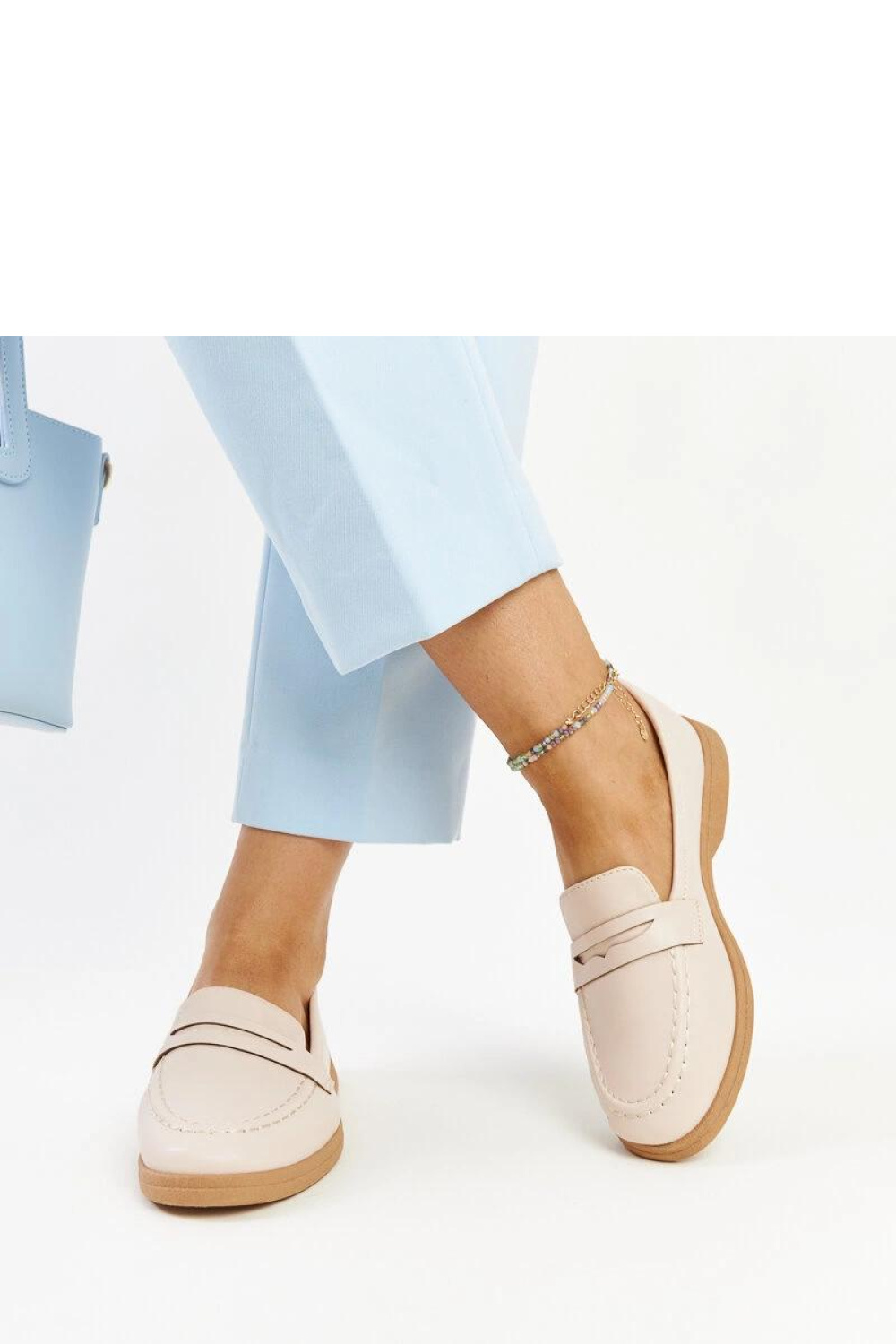 Jasnobeżowe klasyczne mokasyny Nawrah - Solea - obrazek 4