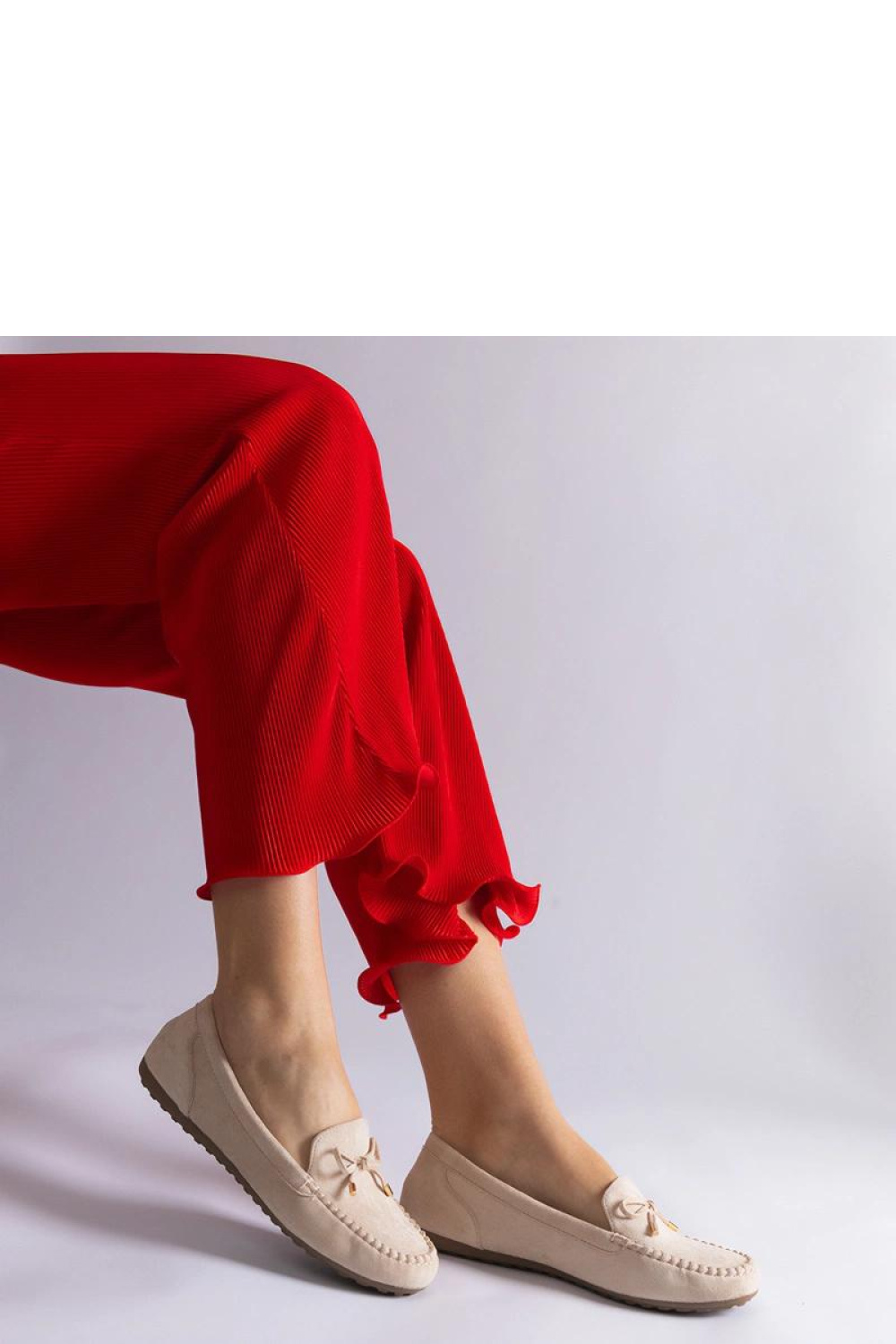 Beżowe mokasyny z kokardką Treja - Solea - obrazek 2