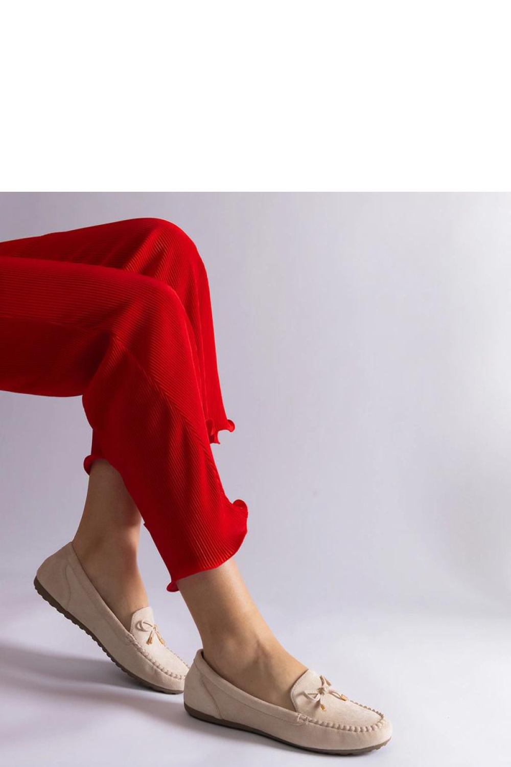 Beżowe mokasyny z kokardką Treja - Solea - obrazek 3