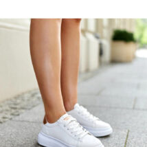 Białe sneakersy na grubej podeszwie Ivalu – Solea