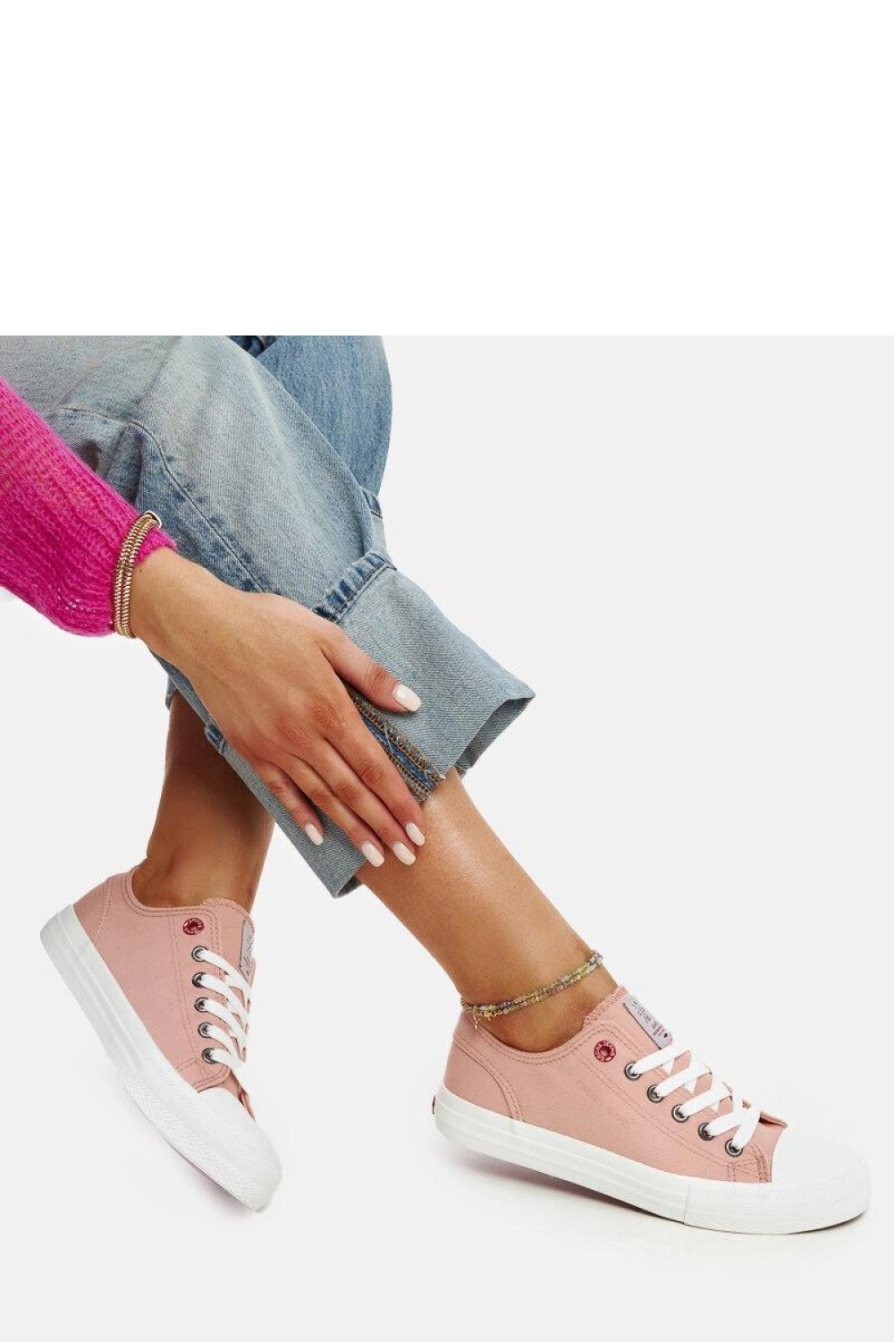 Różowe damskie trampki CROSS JEANS - Solea - obrazek 5