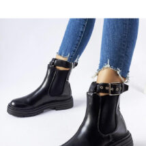 Czarne botki z ozdobnym zapięciem Jonesboro – Solea