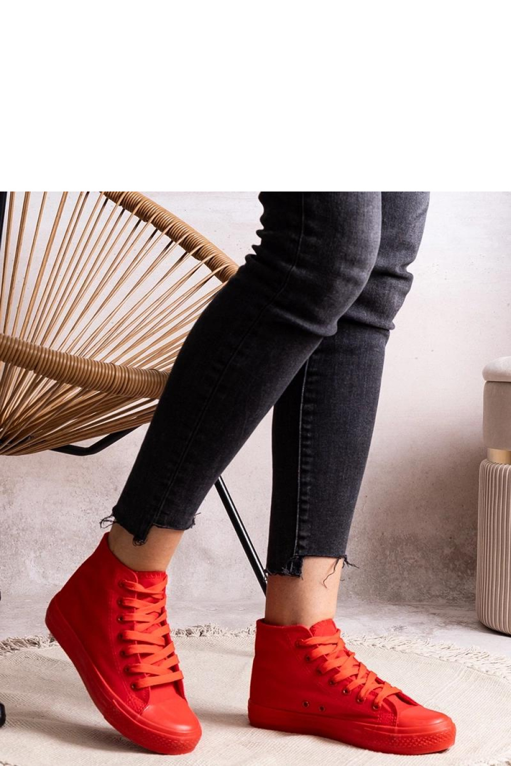 Czerwone wysokie trampki Rafife - Solea - obrazek 2