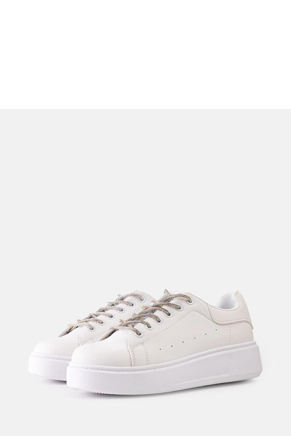 Białe sneakersy z efektownym zdobieniem Asmait - Solea