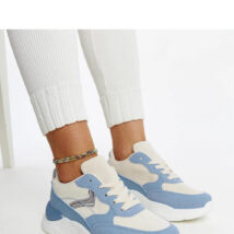 Beżowo-niebieskie sneakersy na platformie Nereida – Solea