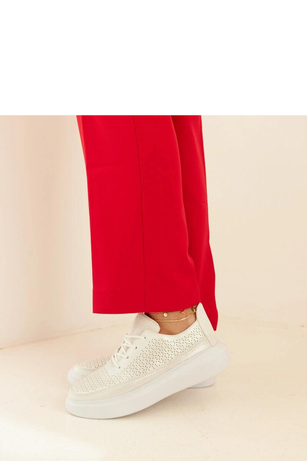 Srebrne trampki na platformie Lori - Solea - obrazek 4