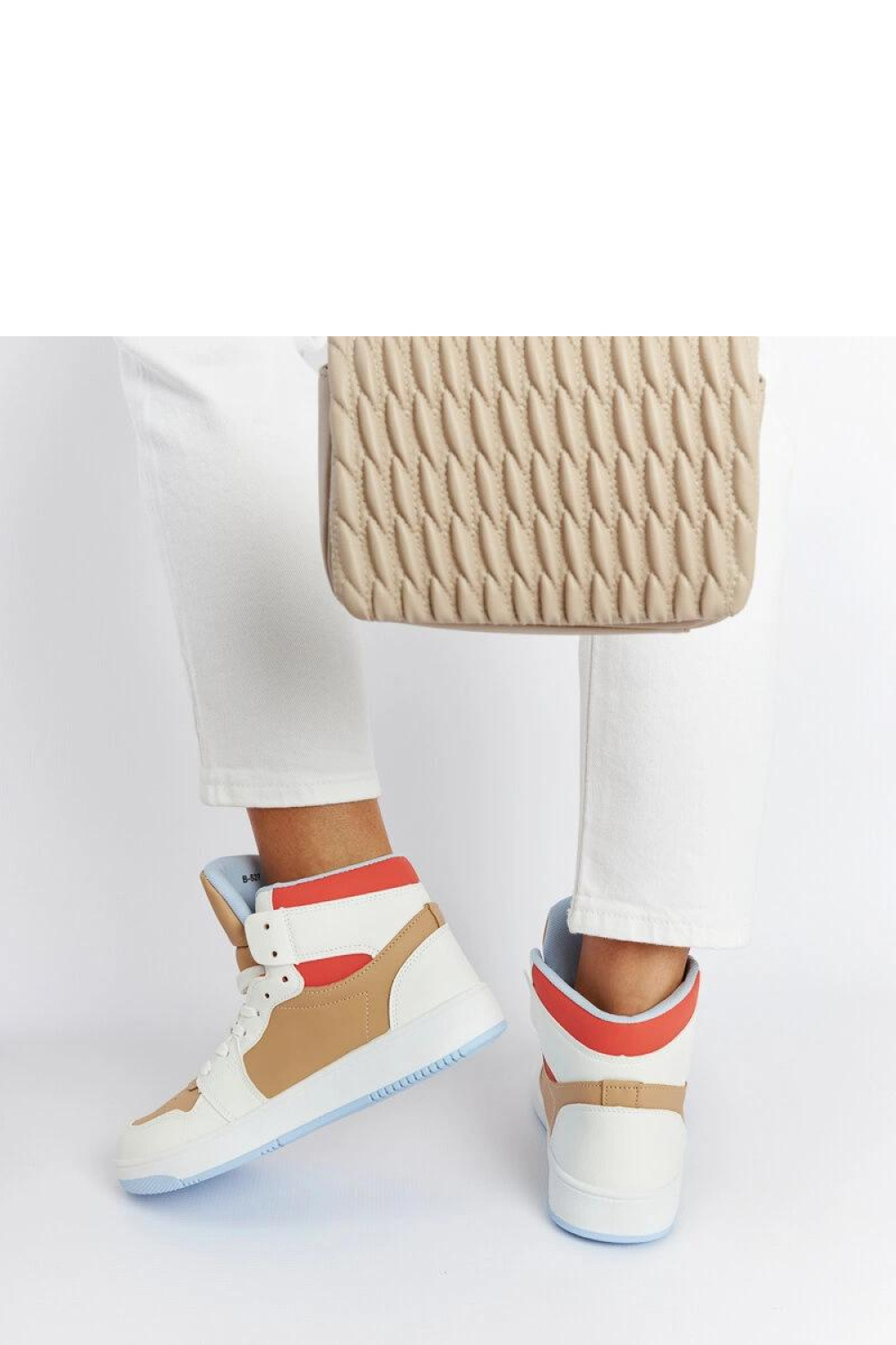 Biało-beżowe sneakersy za kostkę Eagan - Solea - obrazek 2