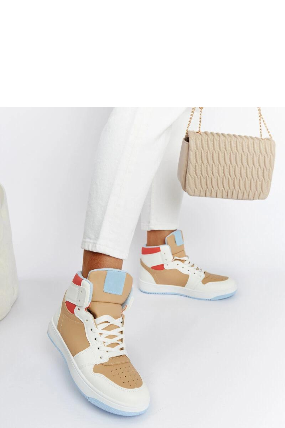 Biało-beżowe sneakersy za kostkę Eagan - Solea - obrazek 3