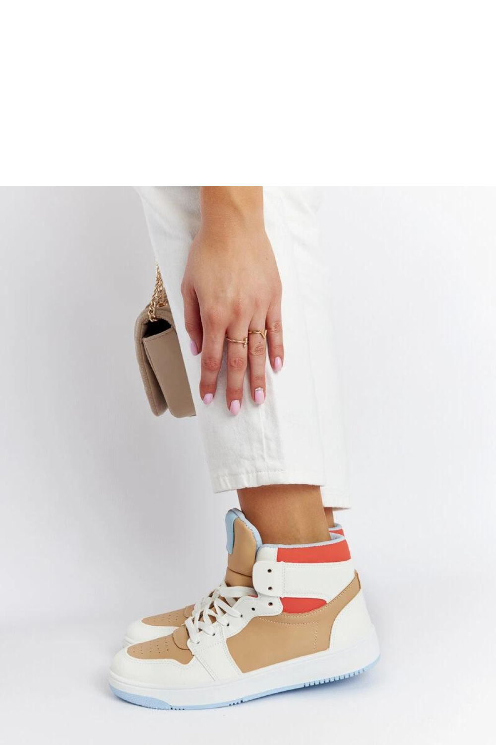 Biało-beżowe sneakersy za kostkę Eagan - Solea - obrazek 4