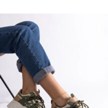 Zielono-beżowe sneakersy damskie Alva – Solea