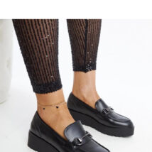 Czarne mokasyny na koturnie Oili – Solea