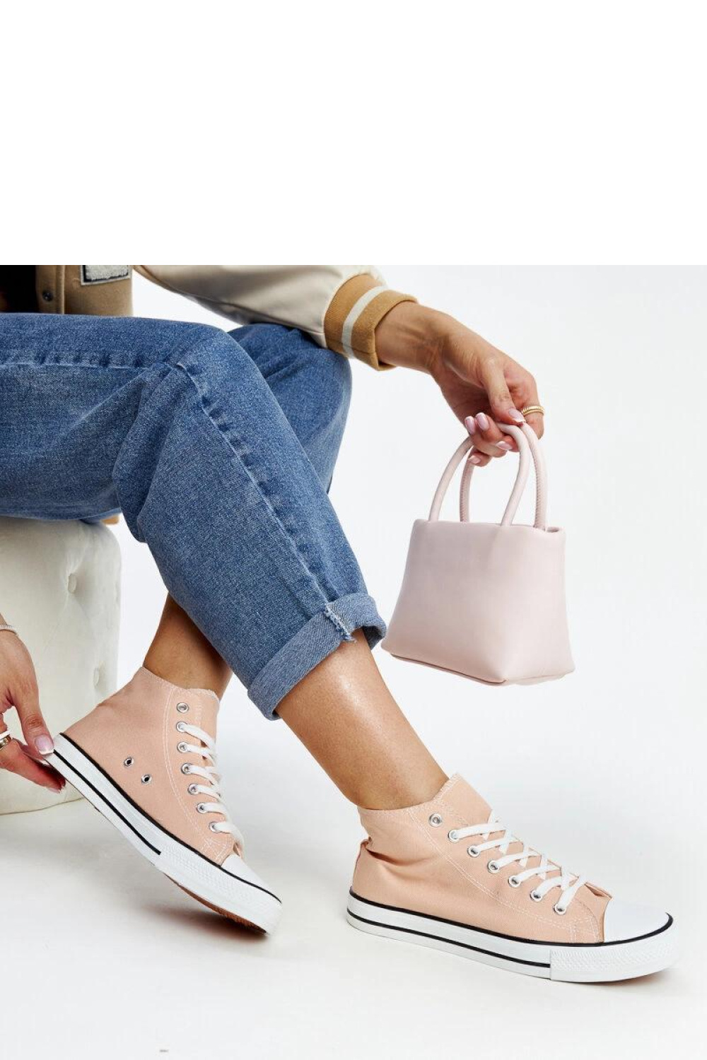 Jasnoróżowe wysokie trampki Eliska - Solea - obrazek 2