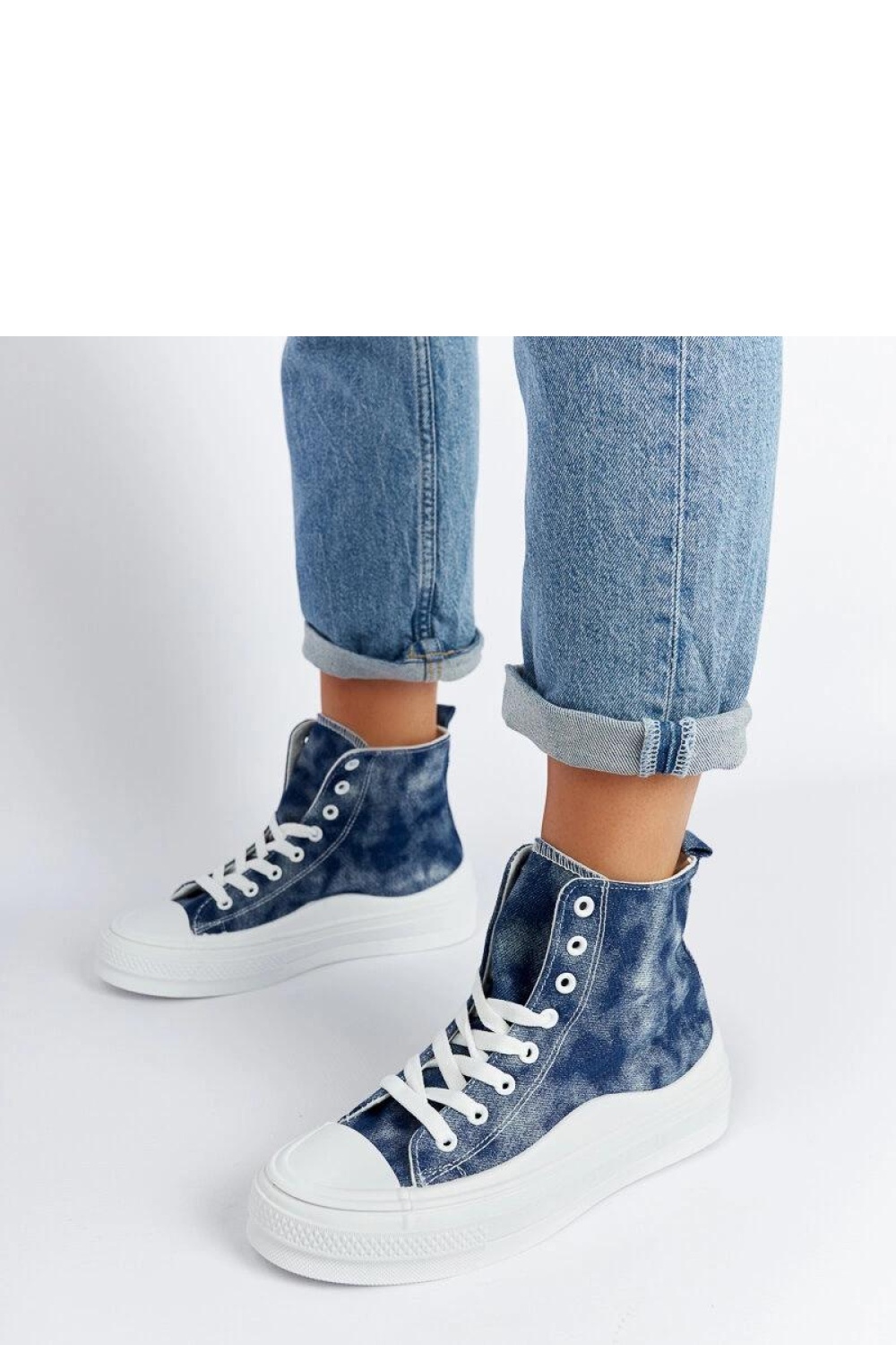 Granatowe trampki na platformie Vicente - Solea - obrazek 2