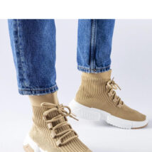 Ciemnobeżowe wysokie sneakersy Sanschagrin – Solea