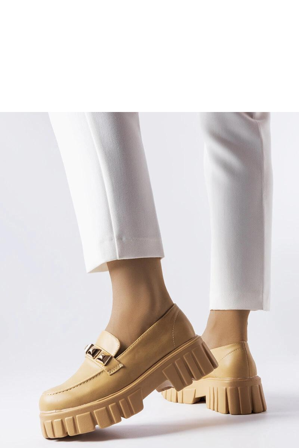 Beżowe mokasyny na platformie Frisco - Solea - obrazek 2