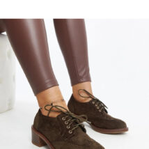 Zielone zamszowe półbuty obcasie Tigard – Solea