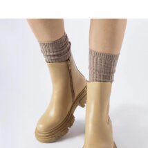 Beżowe botki z gumową wstawką D`Isola – Solea