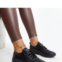 Czarne trampki eko-skórzane Yusra – Solea