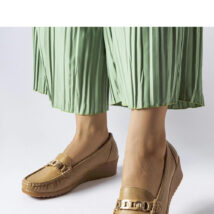 Brązowe mokasyny z klamerką na koturnie Lerino – Solea